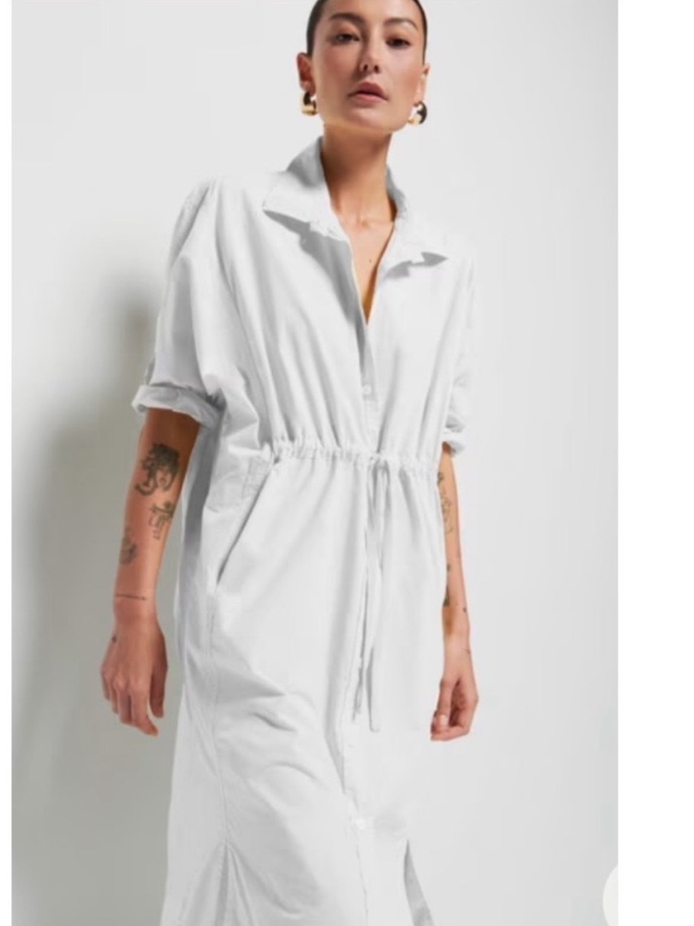 Nation LTD Button-Front Drawstring Shirtdress - Picture 2 of 5